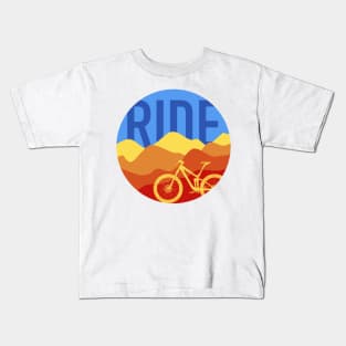 Ride MTB - Mountain Bike Vintage Colors Kids T-Shirt